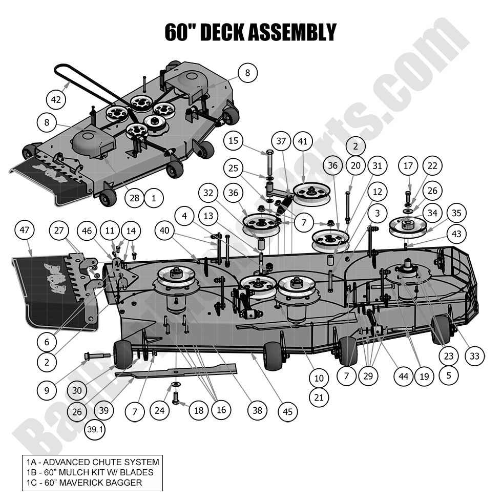 1882 - Bad Boy Mower Parts Lookup > 2019 > Maverick > 60\" Deck Assembly